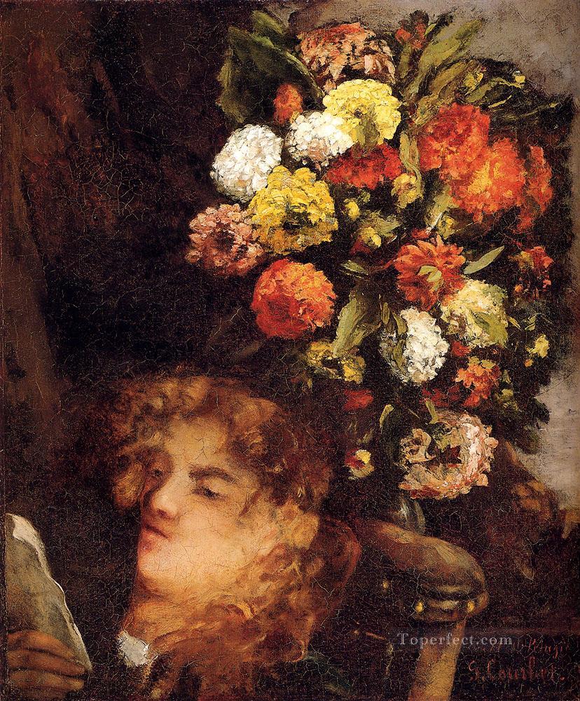 花を持つ女性の頭 写実主義 写実主義の画家 ギュスターヴ・クールベ油絵